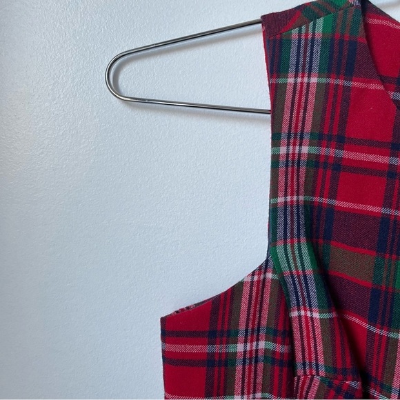 Vineyard Vines Womens Size 4 Christmas Tartan Plaid Holiday Red Wool Dress - Picture 6 of 11